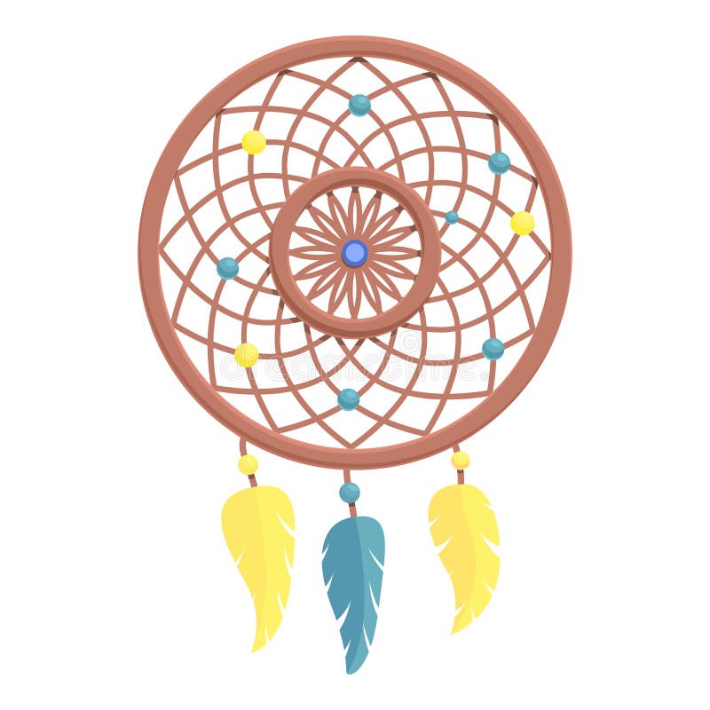 Dream Catcher Vector Icon on White Background. Flat Vector Dream