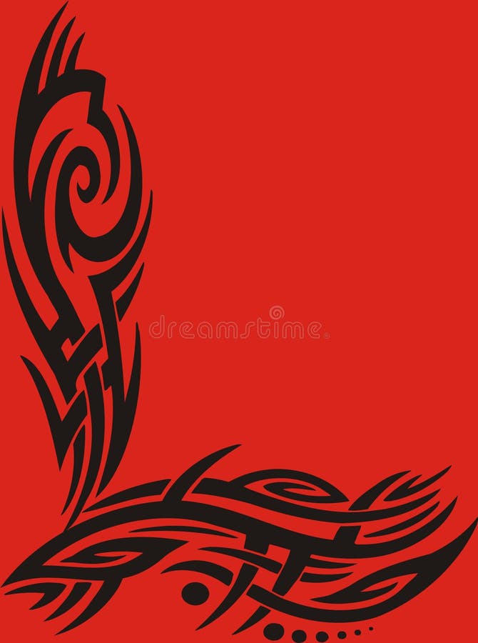 Tribal frame on red