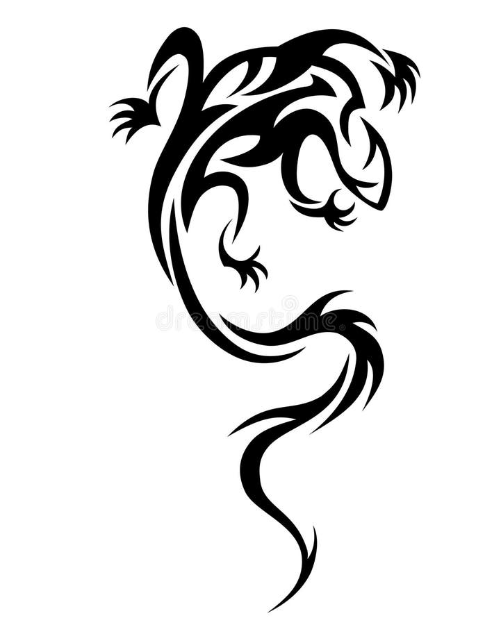 Tribal gecko stock vector. Illustration of concept, tattoo - 5623778