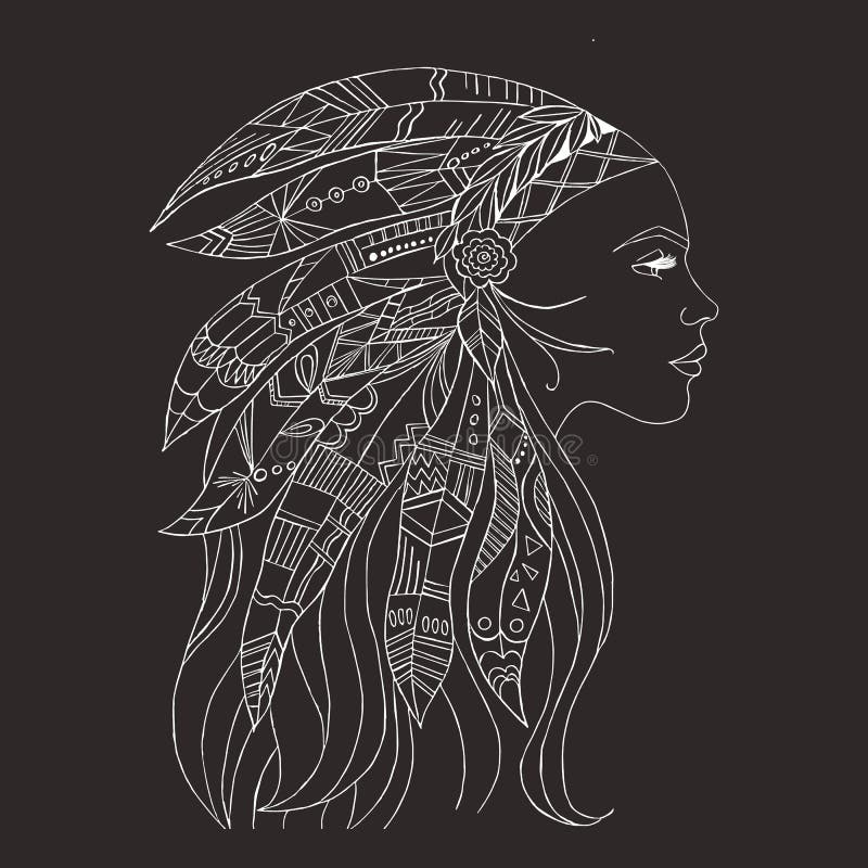 Tribal Indian Woman Tattoo and T-shirt Design. Native American Woman Tattoo Art. Ethnic Girl Warrior Stock Illustration - Illustration of hipster, coloring: 116659961 Tribal Indian Woman Tattoo and T-shirt Design. Native American Woman Tattoo Art. Ethnic Girl Warrior Stock Illustration - Illustration of hipster, coloring: 116659961