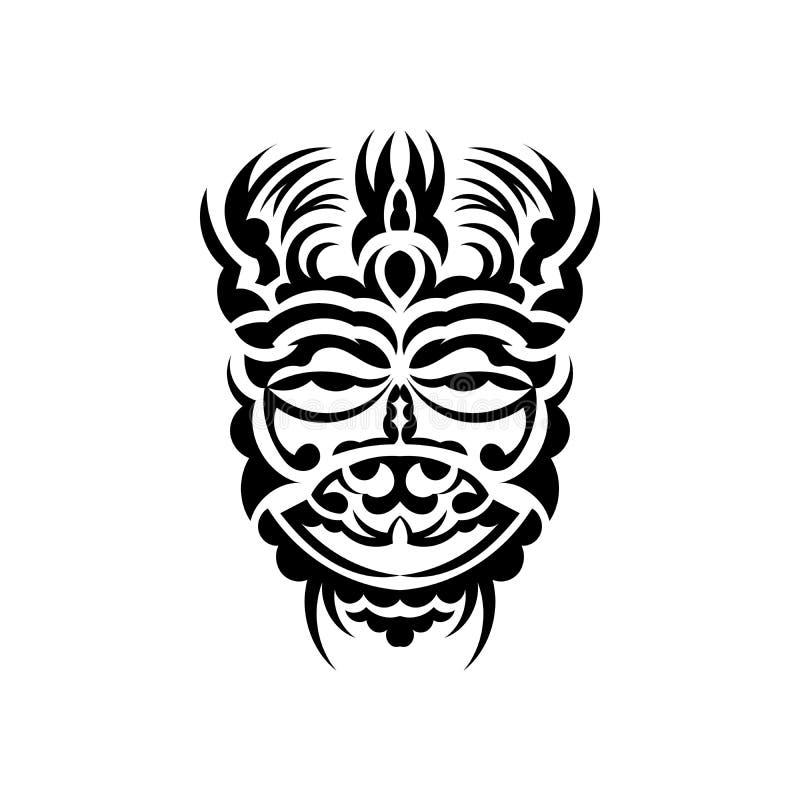 Maori Style Tiger Face Tattoo. Boho Tiger Face. Isolated. Vector Stock ...