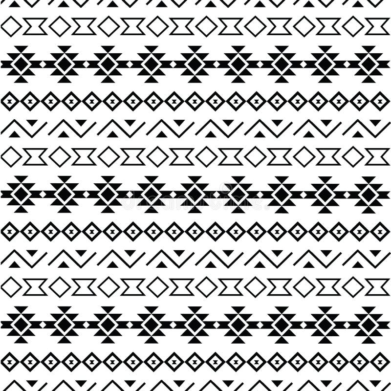 Tribal Seamless Pattern Black on White Background. Stock Vector ...