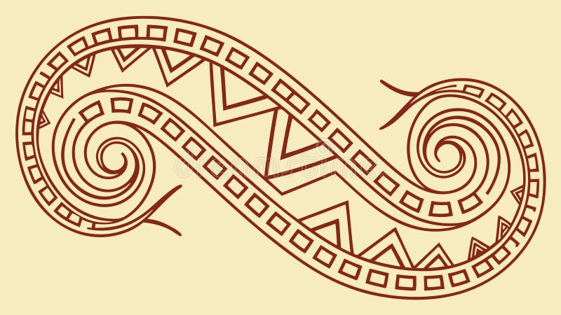 Tribal spiral pattern, ancient symbolism and artistic elegance, vector design Generative AI royalty free illustration