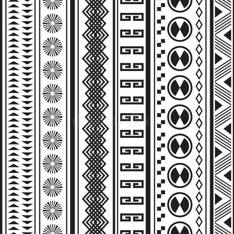 Tribal Striped Seamless Pattern. Stock Vector - Illustration of ancient ...