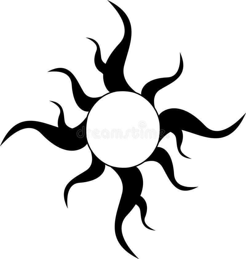 Tribal Sun Tattoo stock vector. Illustration of simplicity - 7283972