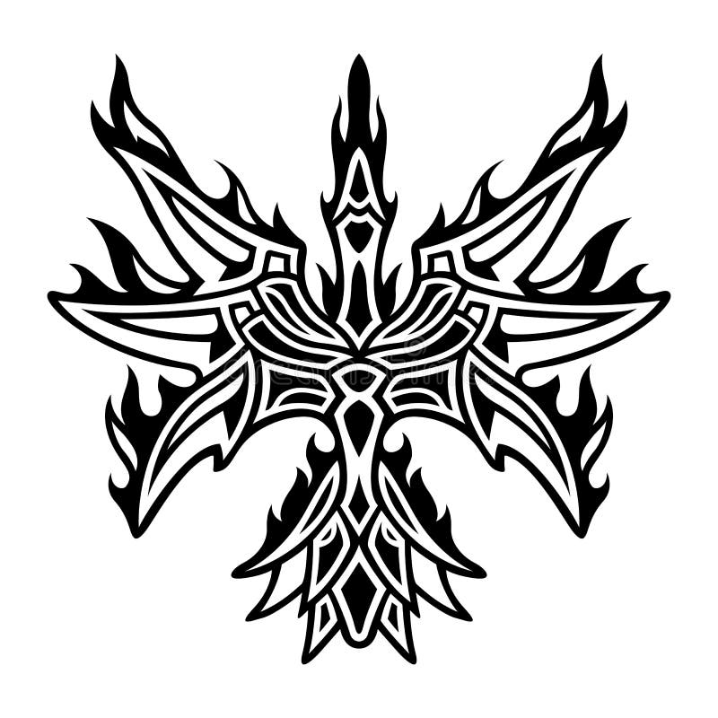 Tribal phoenix tattoo stock vector. Illustration of isolated - 26467861