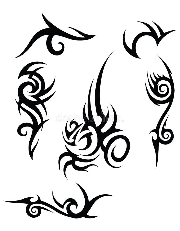 Spiked Tribal Tattoo Stencil