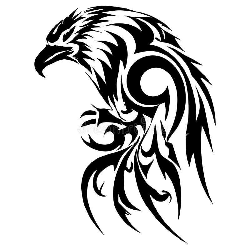 Tribal Tattoo Flying Eagle Design Stock Vector - Illustration of ...