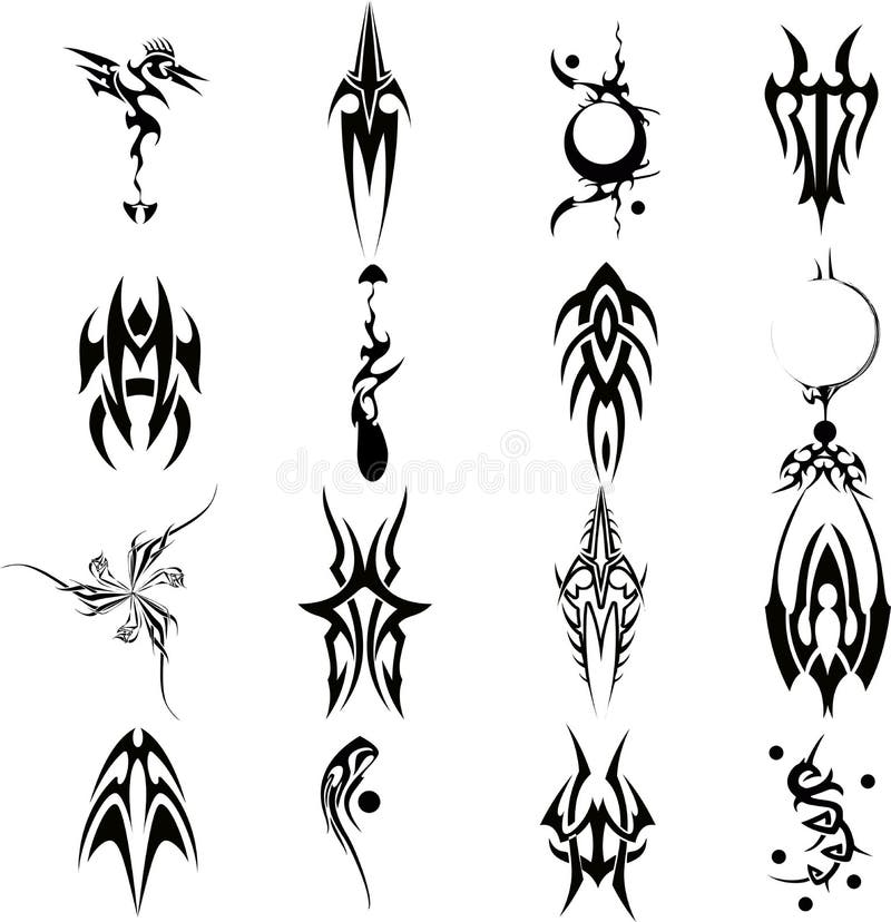 Tribal Tattoo Vector Set Illustration 2 Stock Illustration ...