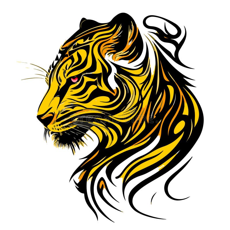 How to Draw Tiger Face As Tattoo Design @DrawingSimple - YouTube