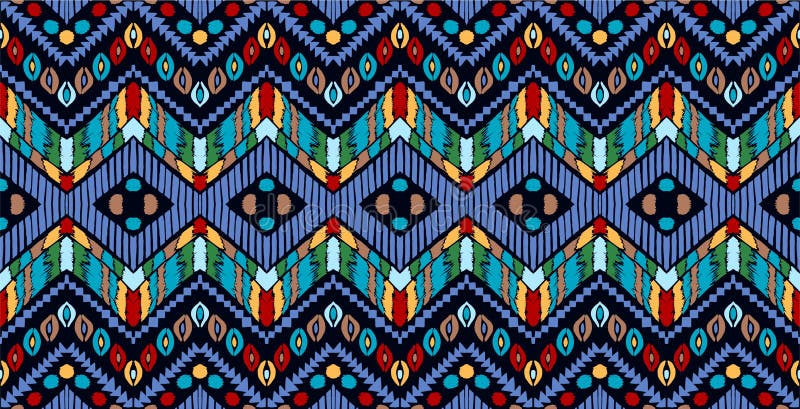 Amadi Vinyl Mat plain mat PVC mat #13PW tribal ornament seamless african pattern ethnic carpet chevrons aztec style bright colors
