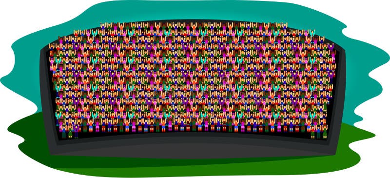 The happy Audience stock illustration. Illustration of dancing - 1227521