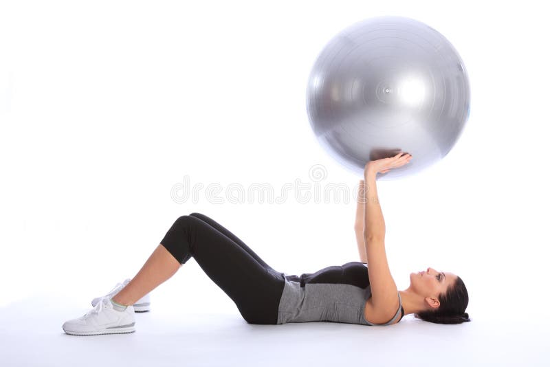 Tricep brachii muscle exercise with fitness ball