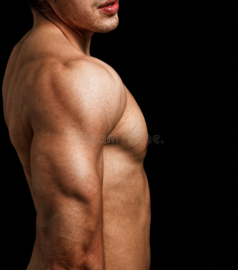 Triceps E Spalla Dell Uomo Con L Ente Muscolare Di Misura Immagine Stock Immagine Di Uomo