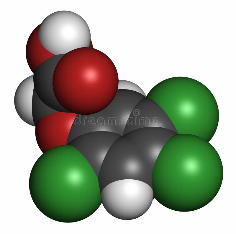 2,4,5trichlorophenoxyacetic Acid (2,4,5T) Herbicide Molecule, 3D