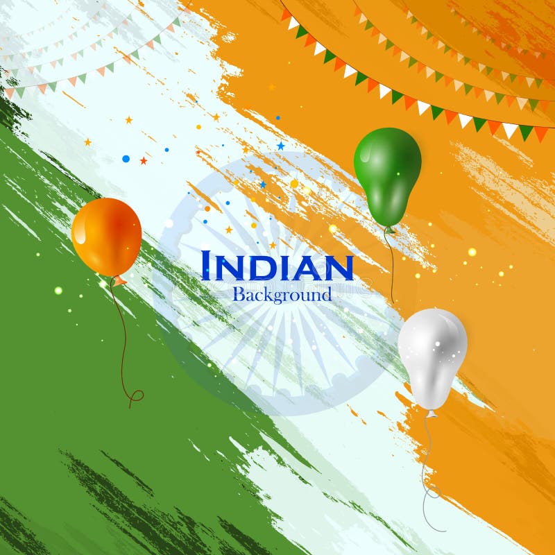 Tricolorballon die op Indische Achtergrond vliegen vector illustratie Tricolorballon die op Indische Achtergrond vliegen vector illustratie