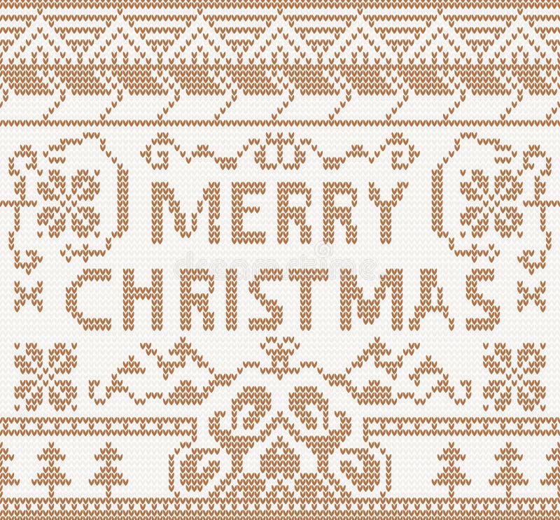 Tricottare modello con il Buon Natale royalty illustrazione gratis Tricottare modello con il Buon Natale royalty illustrazione gratis