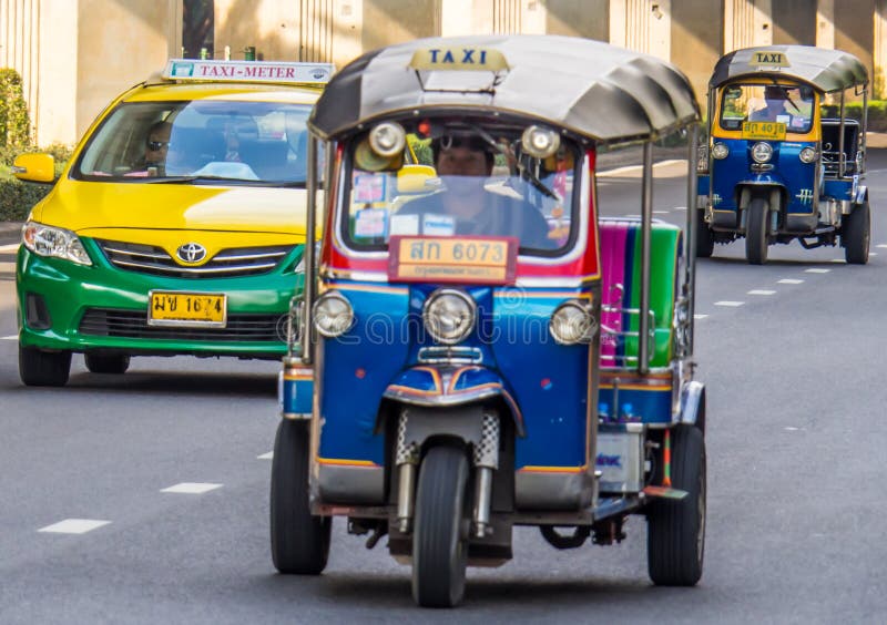A Tricycle Running On Street In Cebu, Philippines Editorial Stock Photo