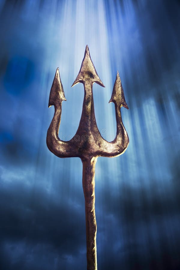 Trident on a dramatic background. Poseidon's trident emerging from the sea,  Phot , #AD, #background, #Poseidon, #Trident, #dr…