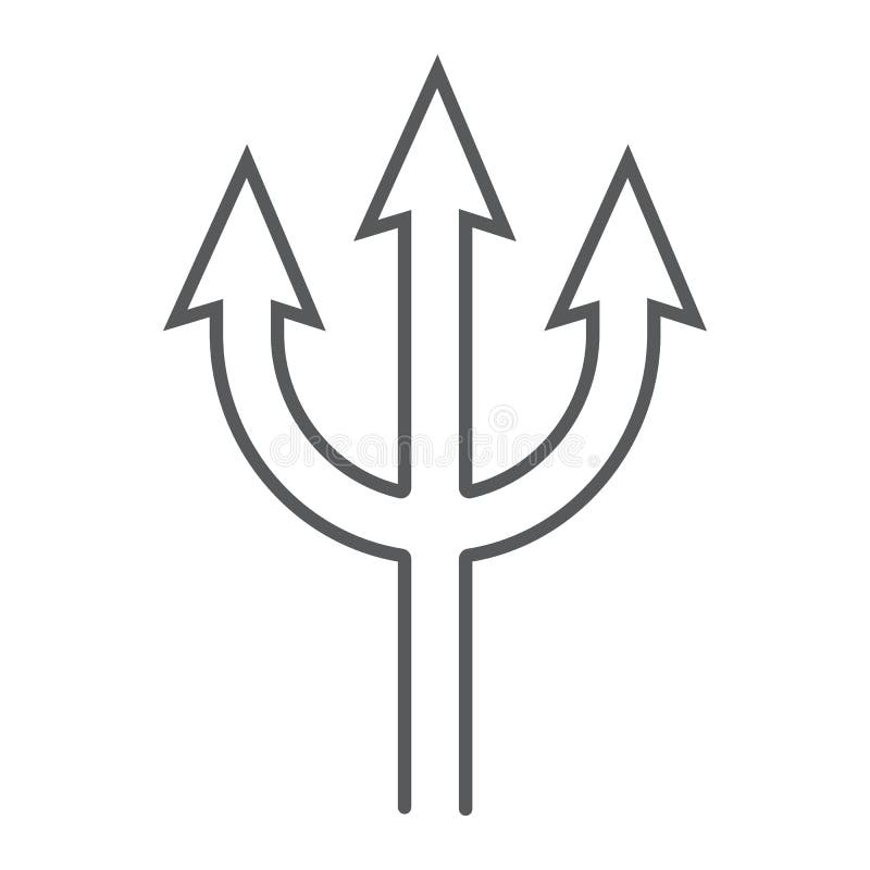 Трезубец парацельса изготовление точные инструкции фото Trident Thin Line Icon, Spear and Devil, Pitchfork Sign, Vector Graphics, a Line