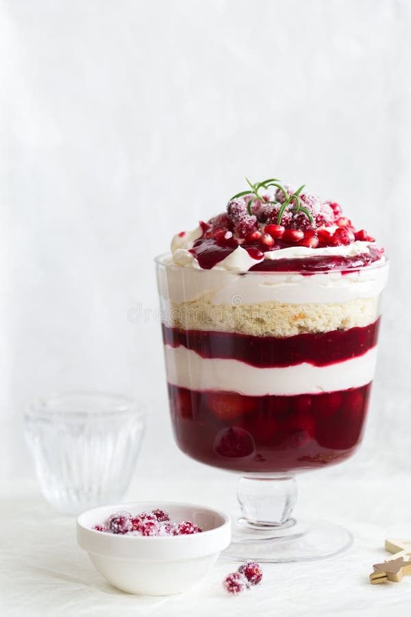 Trifle. Festive Layered Dessert In Glass. Stock Photo Image of strawberry, mascarpone 81790026