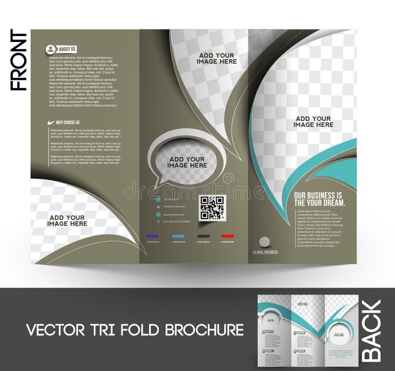 Trifold broschyr för företags affär stock illustrationer Trifold broschyr för företags affär stock illustrationer