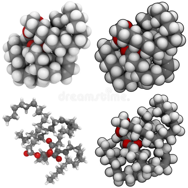 Triglyceride molecule stock illustration. Illustration of