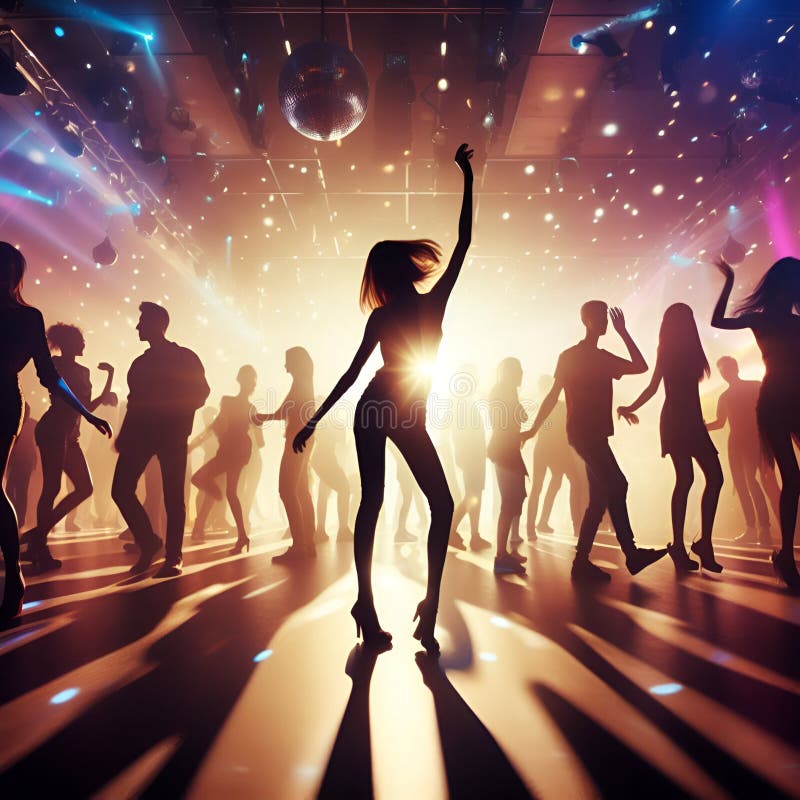 This image conveys the idea of a festive and lively spirit, reflected in the silhouettes of people during the party. This image conveys the idea of a festive and lively spirit, reflected in the silhouettes of people during the party.