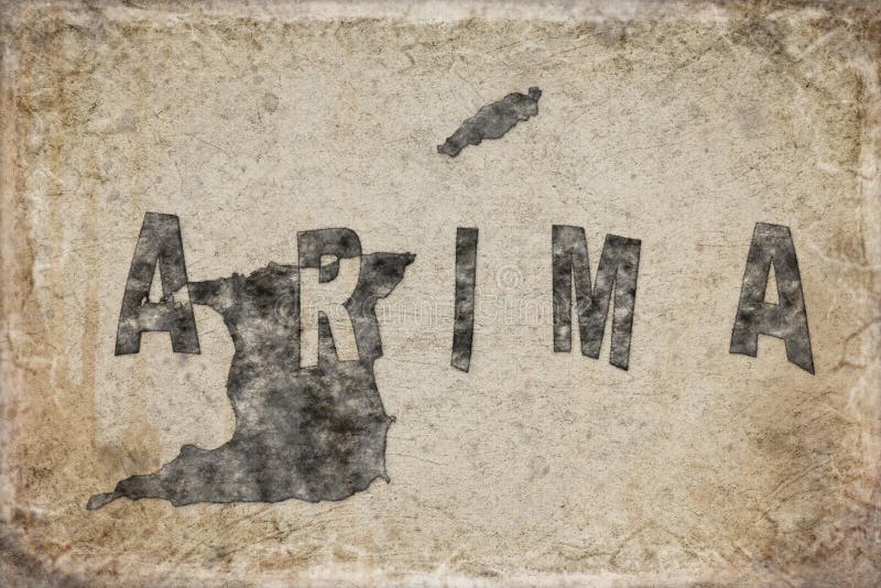 Trinidad and Tobago Arima Map and Lettering Design royalty free illustration