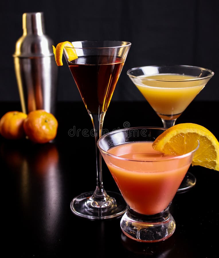Cocktail Trio. stock photo. Image of spirits, transparent - 108835994