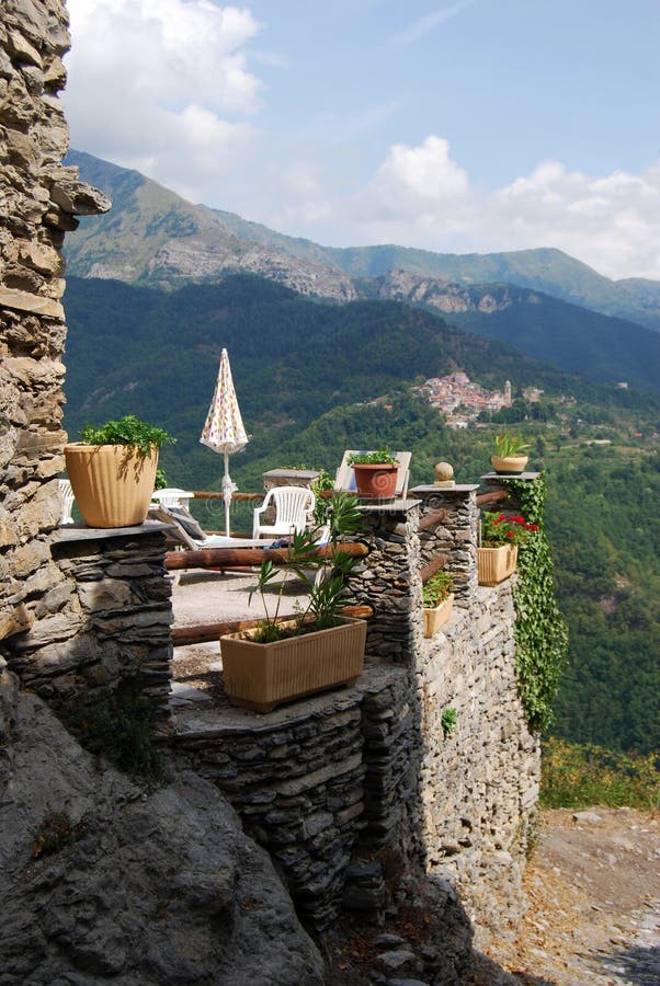 A view from Triora in Liguria, a medioeval village historically associated with witches