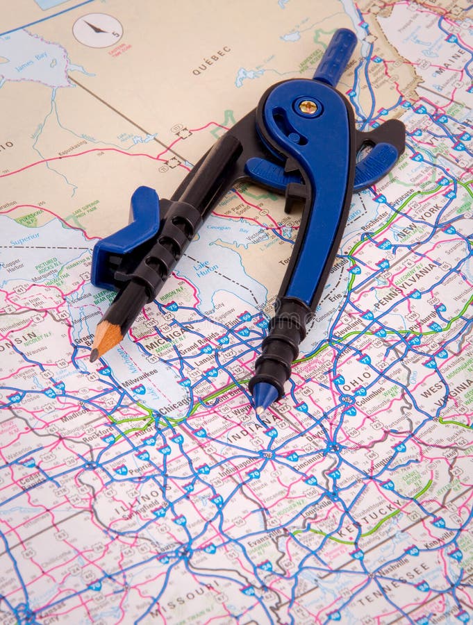 Trip Route Plan stock photo