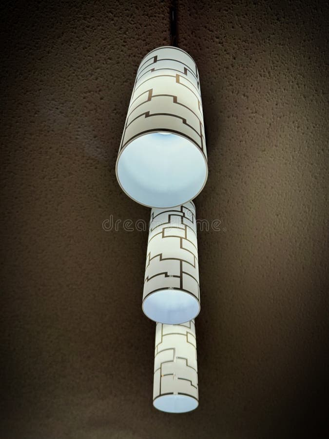 Triple ceiling lights royalty free stock image