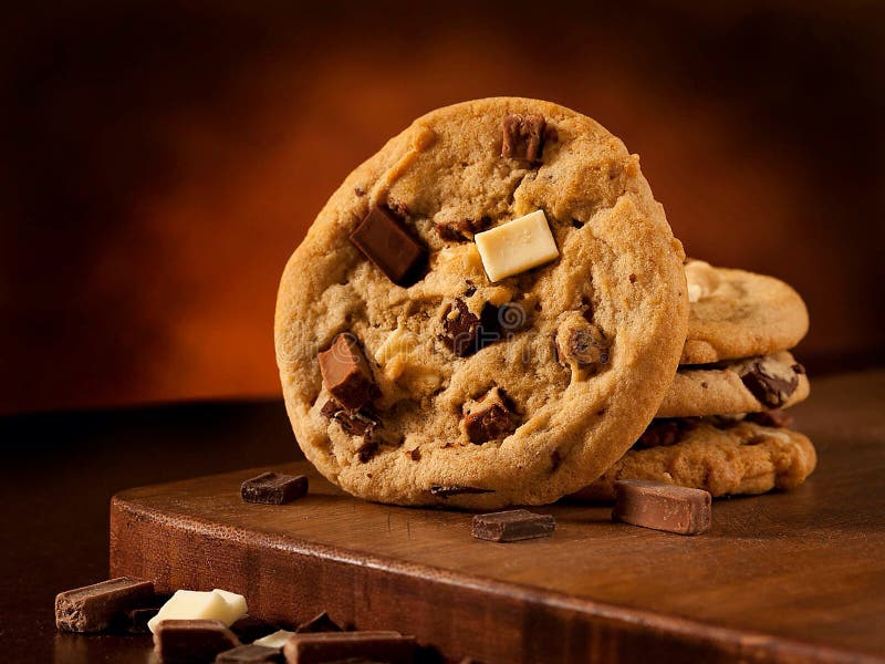 Triple chocolate chunk cookies royalty free stock image Triple chocolate chunk cookies royalty free stock image
