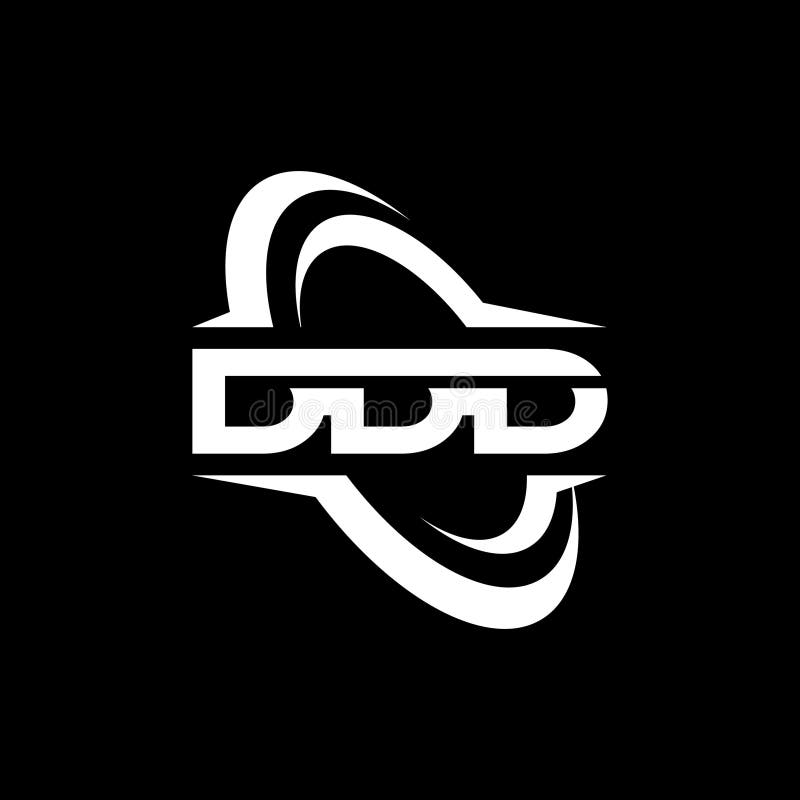 Triple D geometric monogram business creative design template stock illustration