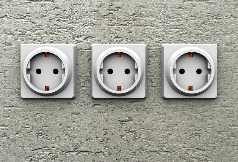 Triple electrical socket royalty free illustration