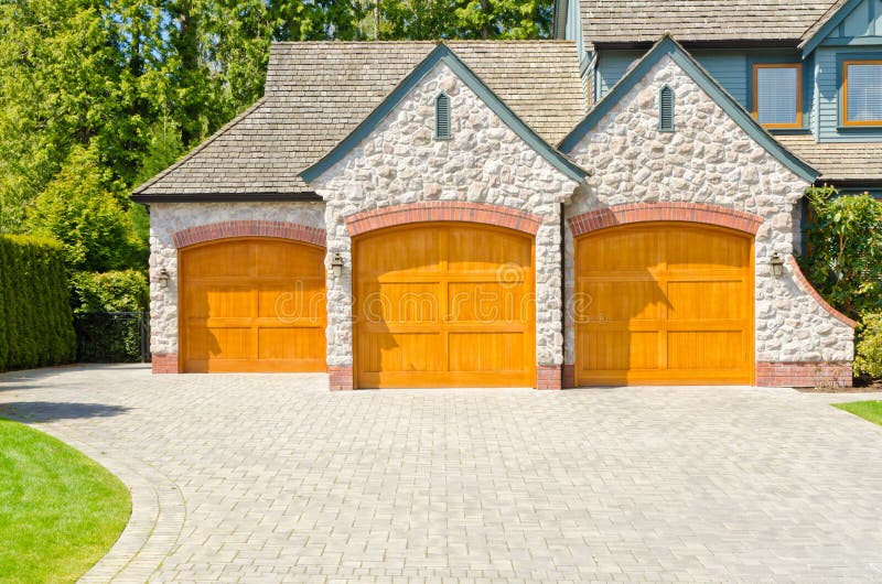 Garage door stock image. Image of park, residential, american 32277547