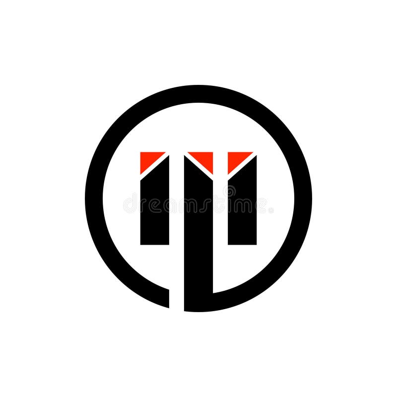 Triple I monogram in Circle icon creative design template stock illustration