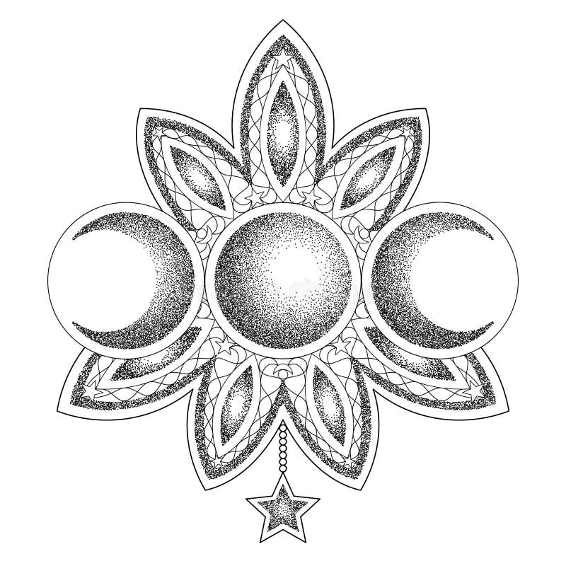 Triple Moon Magic and Astronomy Vecor Tattoo Symbol Stock Vector Illustration of mother Triple Moon Magic and Astronomy Vecor Tattoo Symbol Stock Vector Illustration of mother