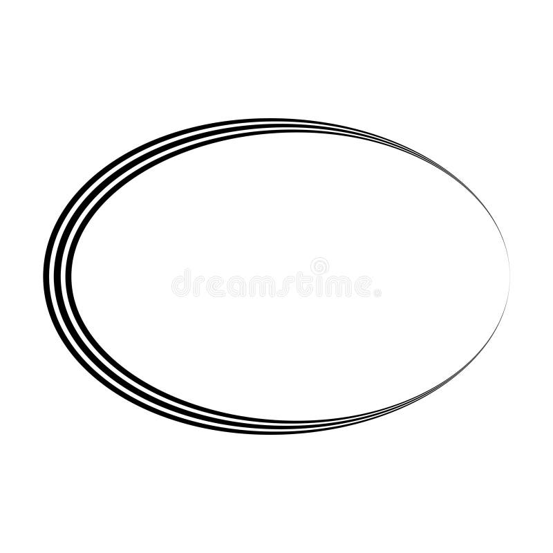 Triple Oval Logo, Shape Frame Element, Oval Badge Label Banner Stock