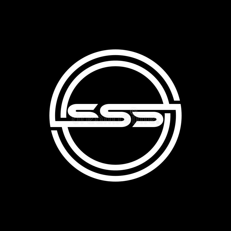 Triple S letter in circle line modern logo, logotype element for template stock illustration