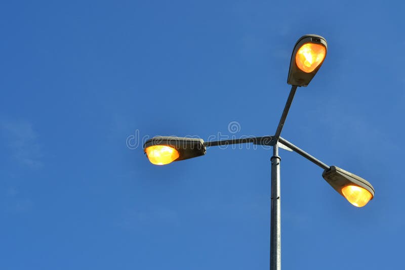 Triple street light pole