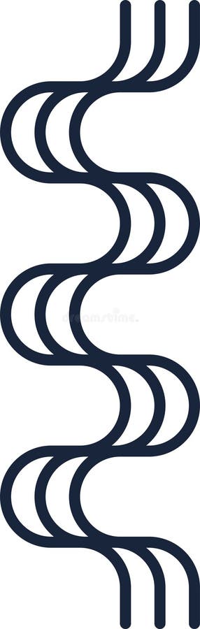 Triple wavy lines are creating an abstract decorative pattern forming an s shape on a white background, perfect for vector illustration