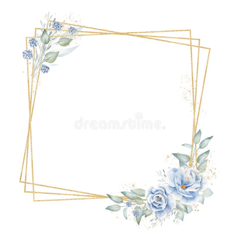 Triplo frame quadrato con elementi floreali illustrazione raster disegnato a mano