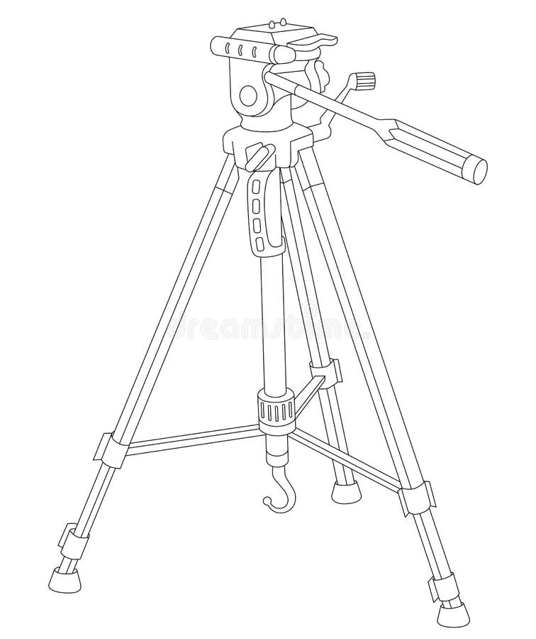 Premium Vector  Sketch photo camera on tripod
