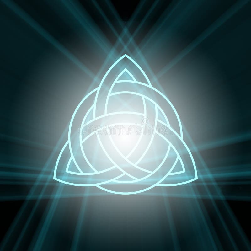 Triquetra-Dreiheitsknoten mit hellem Aufflackern lizenzfreie abbildung Triquetra-Dreiheitsknoten mit hellem Aufflackern lizenzfreie abbildung