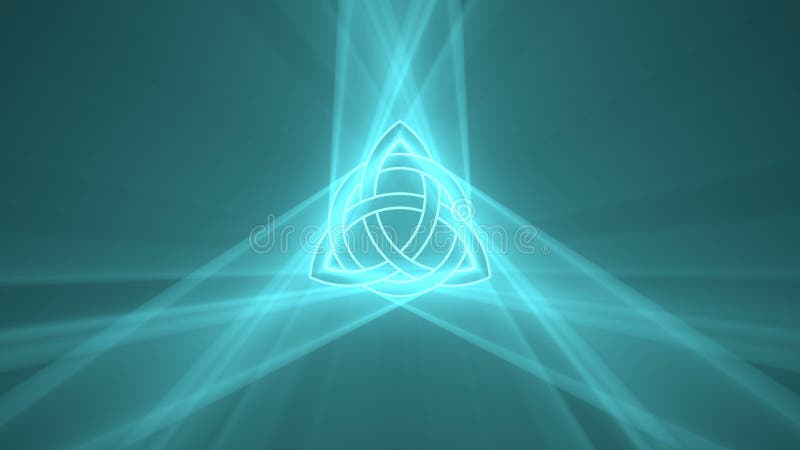 Triquetra Trinity knot playing light flare