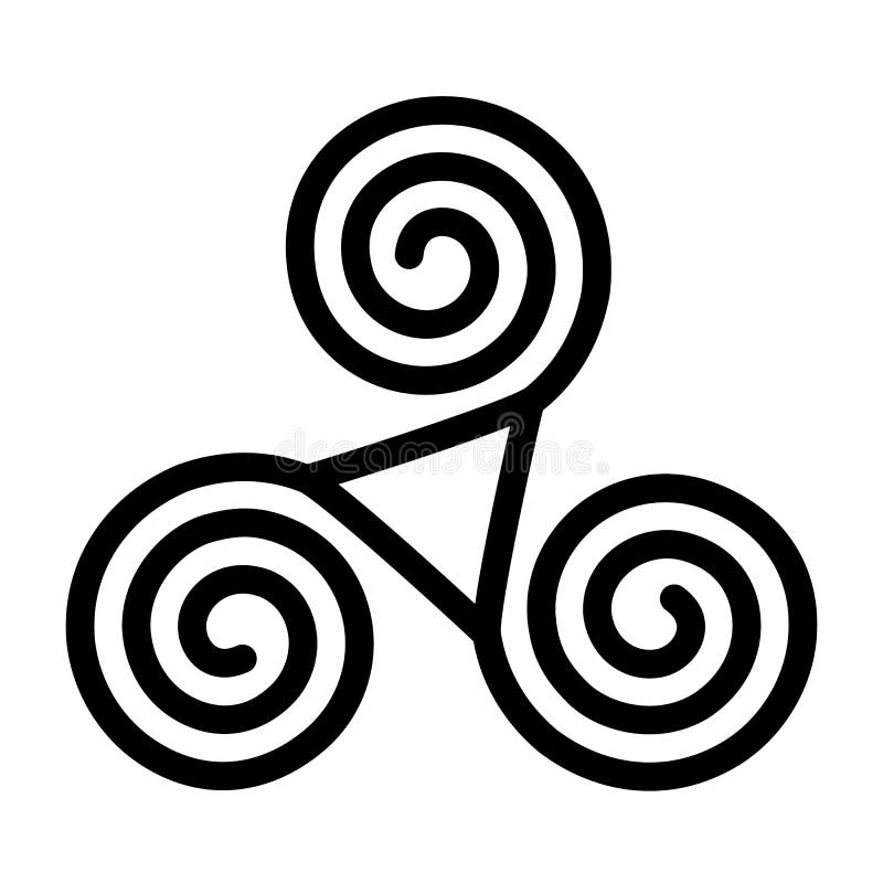 Triskelion Symbol Icon Breton And Celtic Spiral Stock Illustration