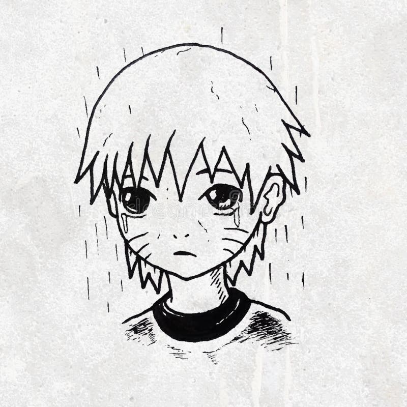 Triste Desenho Original De Naruto Em Papel Ilustração Stock - Ilustração de  papel, nuvem: 240047703