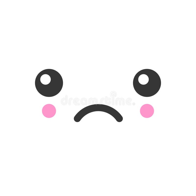 Triste Emoção Fofa Kawaii Encara ícone Do Vetor Emocional